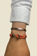 Bracelet ancre marine orange